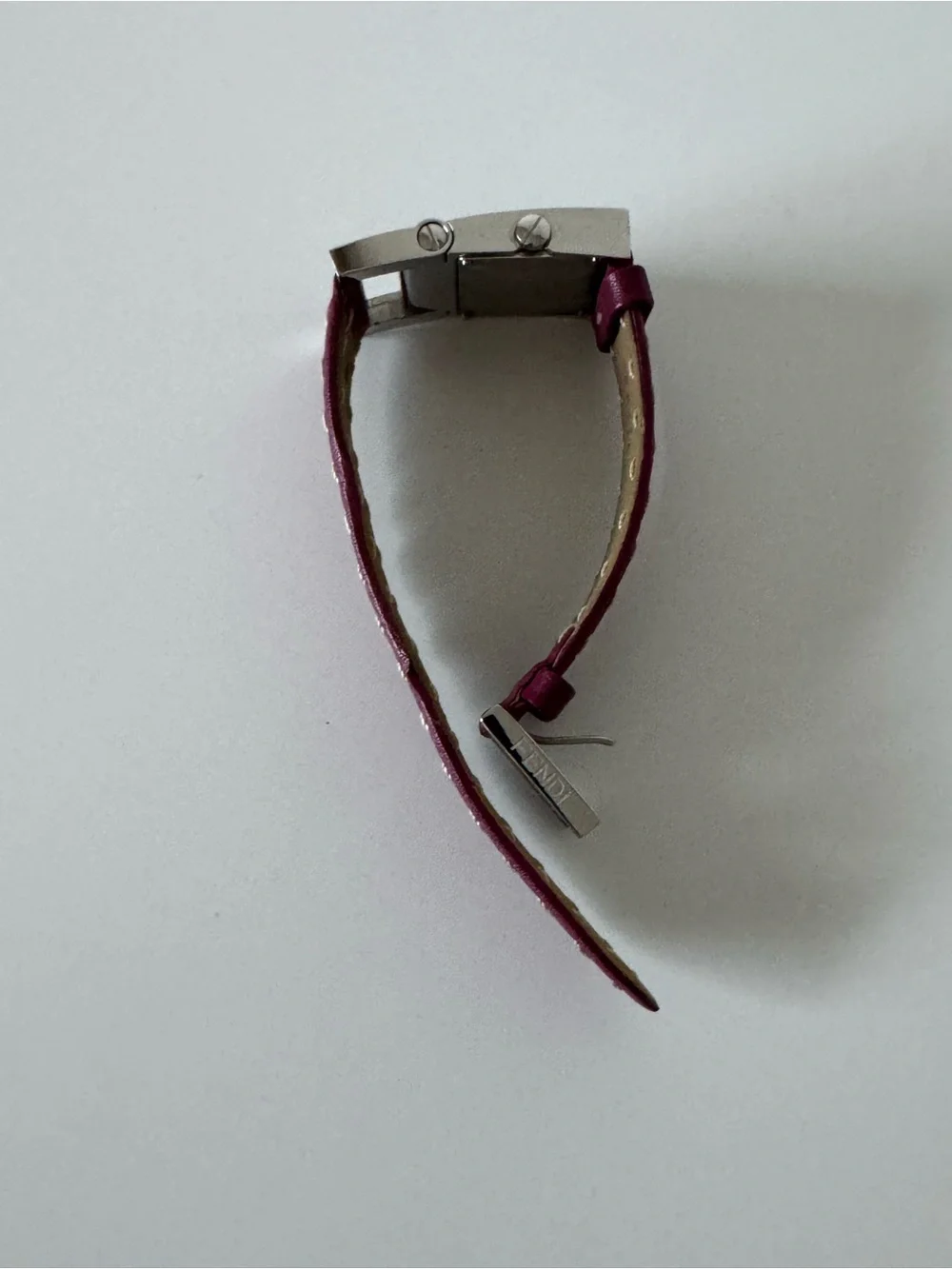 Authentic Vintage Fendi Orologi Square Watch – Burgundy Leather